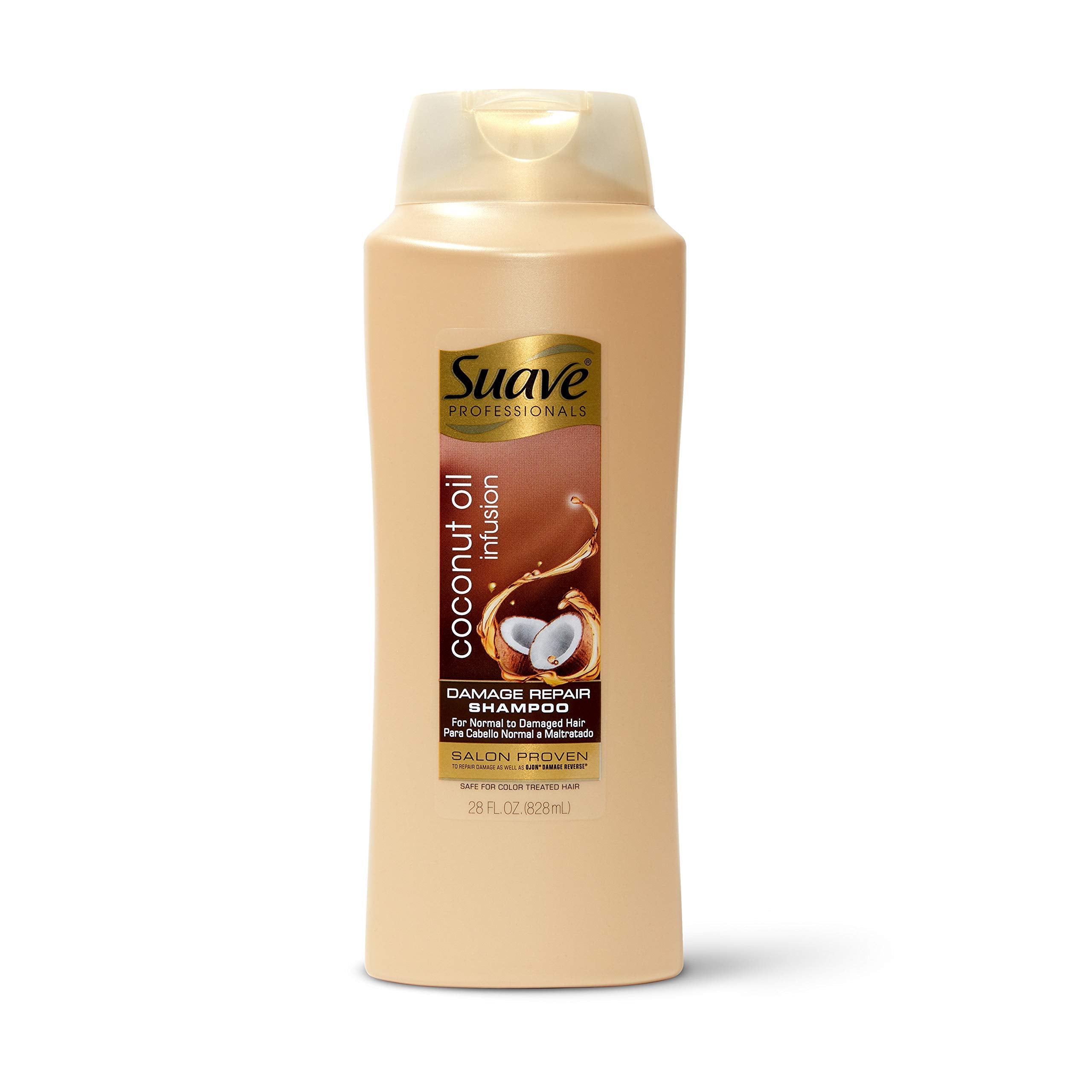 Suave Professionals Damage Repair Shampoo for Normal to Damaged Hair Coconut Oil Infusion Dry Hair Shampoo with Pure Coconut Oil 28 oz